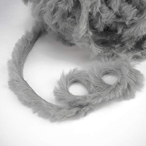 Image of NICEEC Faux Fur Yarn Super Soft, Chunky & Fluffy, Eyelash Yarn for Crochet & Knitting(Total Length 210yds /10.6oz) - Grey /300g
