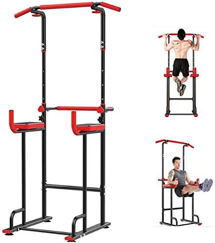 BEIAKE Power Tower Exercise Equipment Durable Adjustable Multi-Fucdy Power Tower Dip Station & Pull Up Bar Wide Grip for Home Fitness