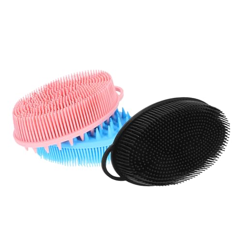Brosse de bain silicone Healvian lot de 3 pour nettoyage visage et corps