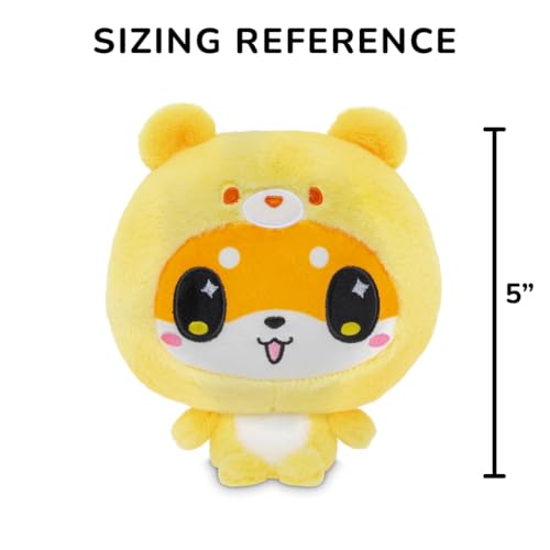 TeeTurtle Shiba Inu Plush Toy - 5-Inch Pineapple Cake Scented