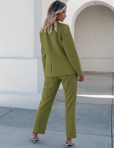 Image of luvamia Women's Two Piece Sets Pants Suits Dressy Business Casual Outfits Professional Blazer Pantsuits Set Work Office