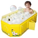 Vaschetta Bagnetto Neonato Pieghevole, Viaggio per Bambini Piccoli con 5 Palline 4 Anatre,...