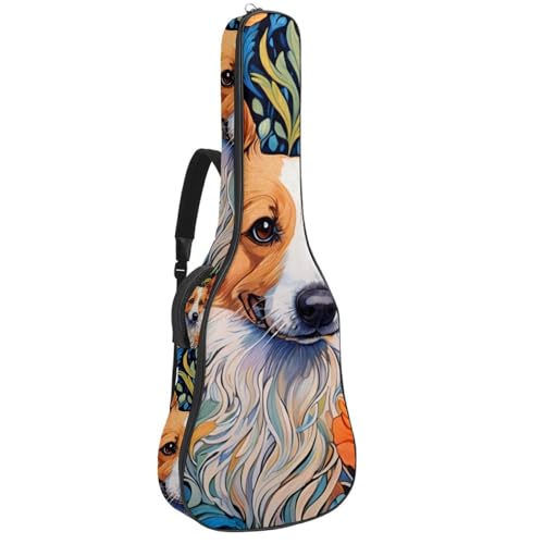Sac de transport pour guitare acoustique de 101,6 cm multicolore motif renard