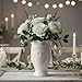hjn White Ceramic Vase- French Flower Vase for Decor Small Vintage Vases for Flowers/Home Decoration/Kitchen/Table/Living Room/Shelf/Mantel/Office-Height-6.8