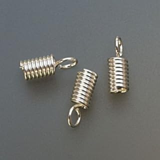 Silver Plated Spring Cord End Cord Fasteners, 4 Millimeter, Pack of 144 | BDS-324.06