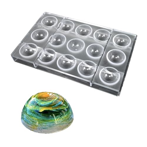 TUKE Sphere Chocolate Mold Polycarbonate Hemisphere Molds for Baking, Candy, Desserts - Reusable, Food-Grade, Professional DIY Cake Decorating Tool (C_ Semi-Circle)