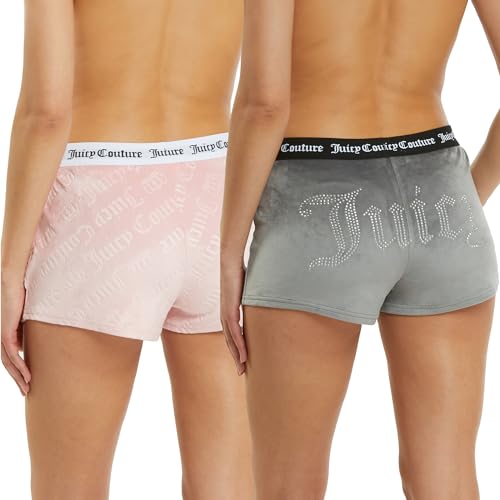 Image of Juicy Couture Women's Velvet Fleece Pajama Shorts, Designer Sleep and Lounge Shorts for Women