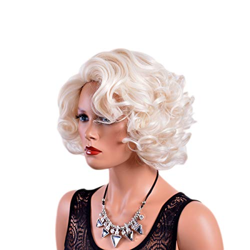 Gnimegil FBA-KDNW406 Short Blonde Curly Wigs For Women Big Wavy 80S Flip Wigs Cosplay Costume Party Halloween Synthetic Platinum Blonde Hair Natural Mommy Wigs thumb #1