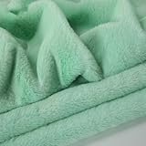Vayliro Tela de felpa de pelo corto, 50 x 50 cm, imitación de conejo de peluche, tela para manualidades, tela de peluche, tela decorativa para manualidades, costura, artesanía, color verde claro