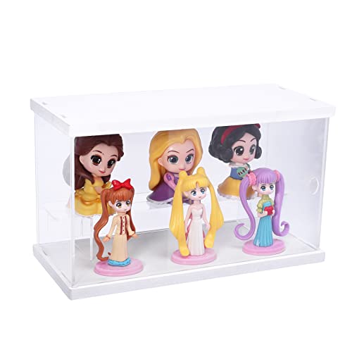 Elepure 2 Tier Clear Acrylic Display Box Case Stand For Funko Pop Advent Calendar Action Pop Figures Collectibles Assemble Countertop Box Storage Cube Organizer Showcase, White 9.8X4.5X5.9Inch #TOP4