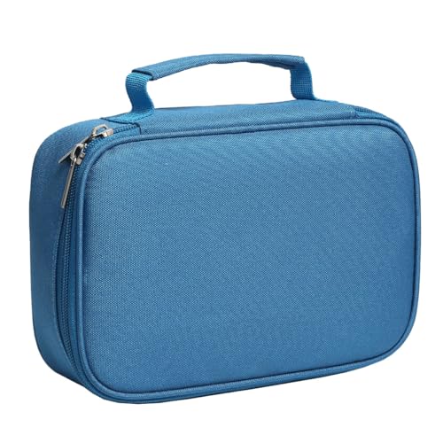 Estojo Grande Box 2 Ziper Quadrado Escolar Divisorias BakPak (Azul Claro)