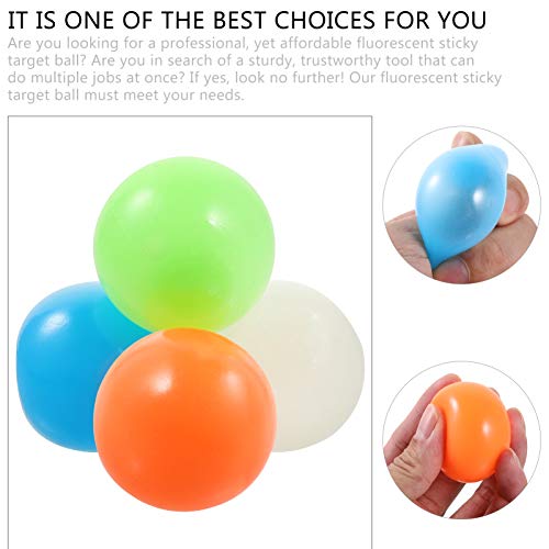 NICEXMAS 4 Pcs Brinquedos de Bola de DescompressÃ£o para Estresse Bolas de Parede Adesiva Fluorescen