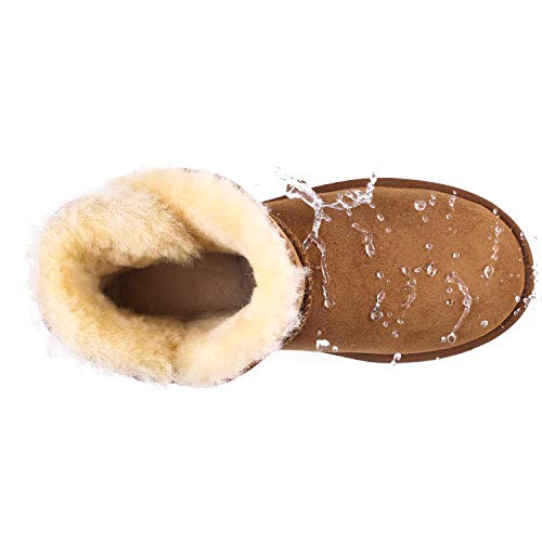 WaySoft Genuine Australia Sheepskin Snow Winter Boots for Women, Classic Water Resistance Shearling Boots Women2