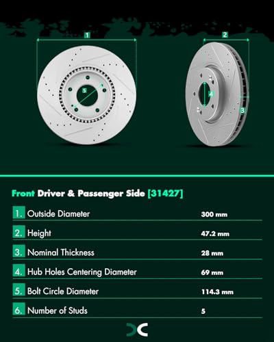 Image of SCITOO Front Brake Kits Drill & Slotted Brakes Rotor Brake Pad:31427;D1444