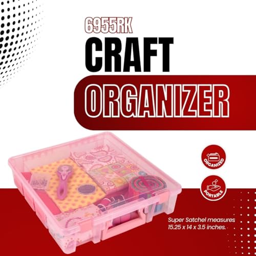 Image of ArtBin 6955RK Super Satchel 1-Compartment Box, Art & Craft Organizer, 1-Pack, Translucent Blush