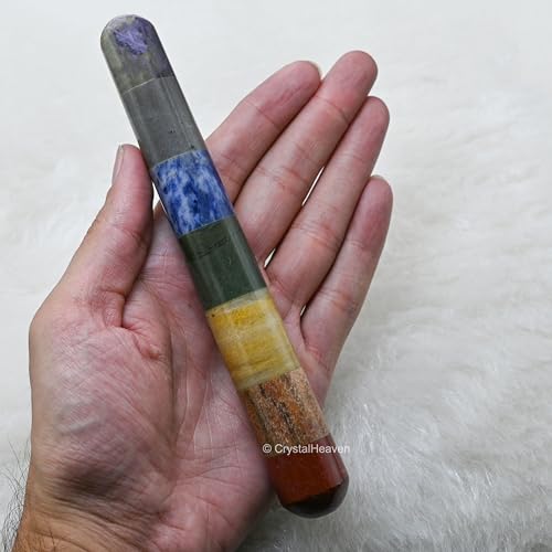 Image of Large Chakra Crystal Wand - Smooth Crystal Wand for Energy Healing, Chakra Balancing, Meditation and Home Decor - Crystals and Healing Stones for Gift