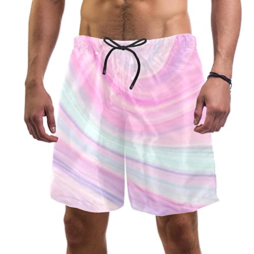 Bild: TBOUOBT Kurze Badehose f�r Herren, Boardshorts f�r den Urlaub,Marmorstruktur Rosa Moderne Psyche f�r 18,99 EUR  bei Amazon