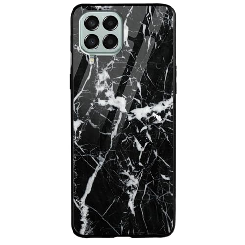 Image of COLORflow Back Cover Compatible with Samsung Galaxy M12 / A12 / F12 | Black Marble White | Shockproof TPU Bumper Cover with Camera Protection Back Cover