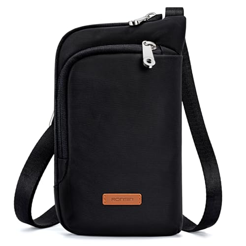 Image of RONSIN Small Anti Theft Crossbody Bags for Women Nylon Cell Phone Purses RFID Blocking Travel Purse with Locking Zipper