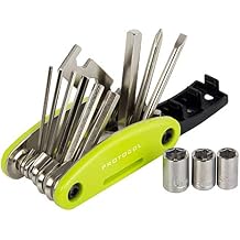 Protocol Bicycle Multi Tool 15 functions; multi tool for bikes with multiple hex keys to fit any size bolt or screw, Green as Shown 2052-5A, 9Hx4Wx2.5L