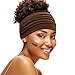 S&N Remille Wide Headbands for Women, Large Hairband, Elastic Non-Slip Headband Twist Knotted Accessories, Yoga Workout Vintage Hair 3 Pack (Colour-8)