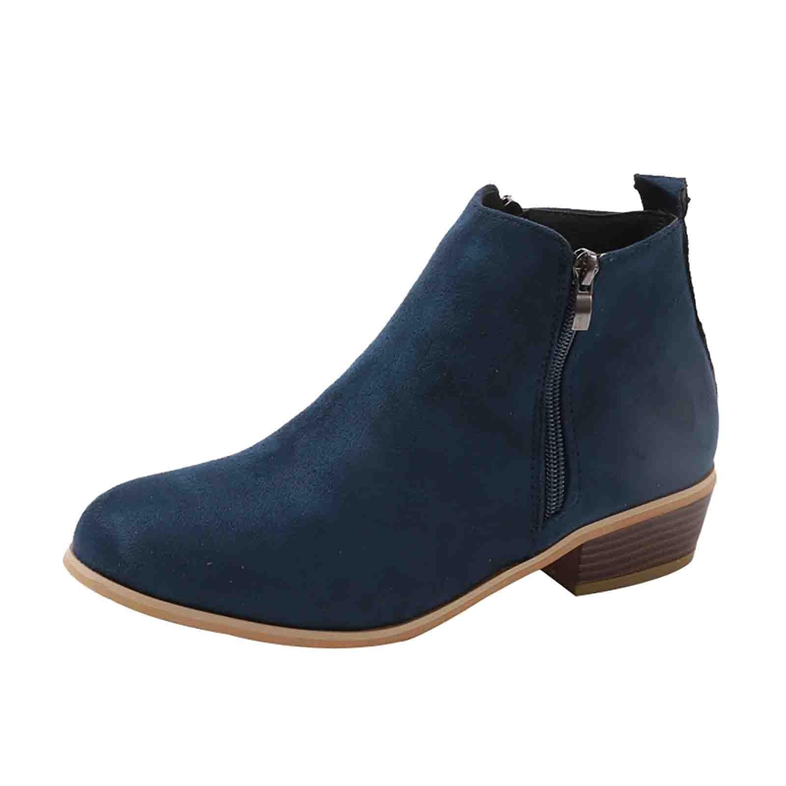 Generisch Stivaletti da donna per il tempo libero, in pelle, eleganti, a pizzo, con cerniera, per autunno e inverno, da donna