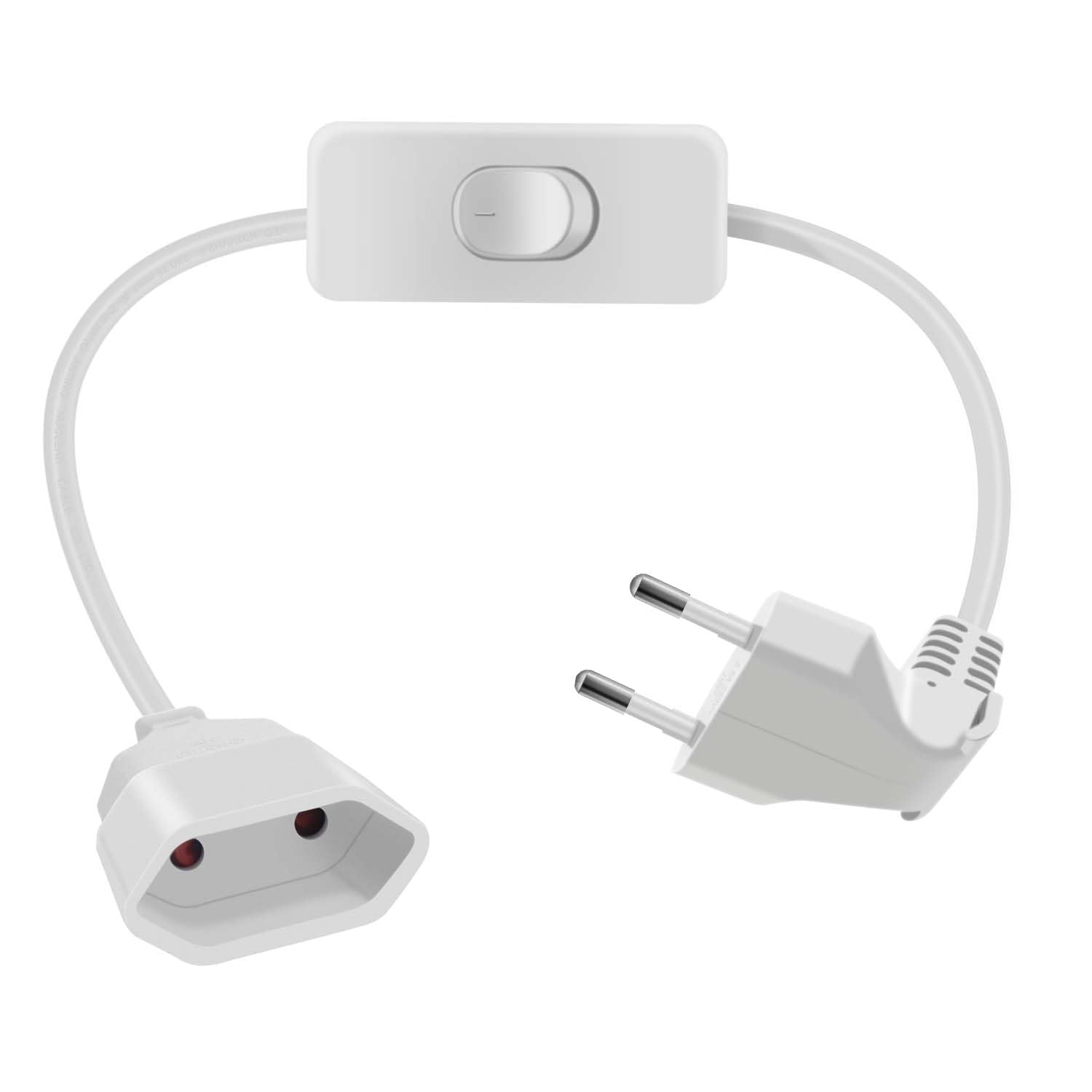 HuaLiSiJi Eurostecker Verlu00e4ngerung Mit Schalter 2,5A 250V