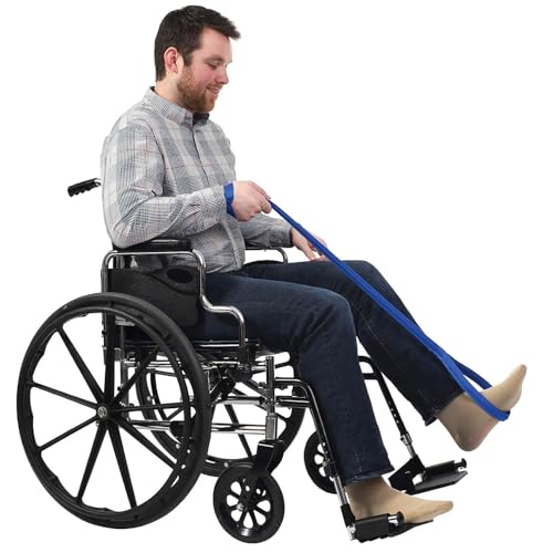 sammons preston leg lifter strap 4134 rigid leg strap with webbed loops for hand amp foot easy to use leg lift assist amp riser for getting in amp out of beds cars wheelchairs
