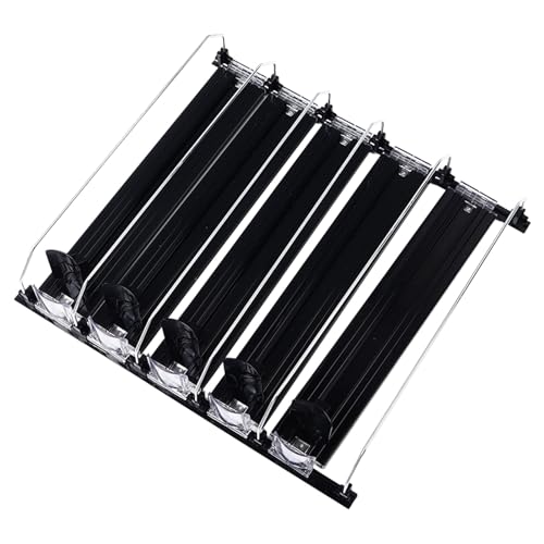 Organizador de Latass para Frigorífico, Dispensador Ajustable con Resorte 38cm Negro - Automático de Reposición, Montaje Fácil, Ahorro de Espacio en Cocina y Nevera (negro)