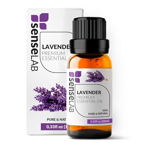 SenseLAB Aceite Esencial de Lavanda Indio - Aceite de Lavanda Natural 100% Puro de Grado Terapéutico para Difusor de Aromaterapia y Humidificador - Aceite Relajante y Calmante (10 ml)