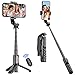 Produktbild Selfie Stick Stativ, 360° Drehbar Handy Stativ aus Aluminium Erweiterbar 4 in 1 Selfie Stange mit Kabelloser Fernbedienung Mini Selfiestick für iPhone 13/12/11/X/8/7, Samsung Smartphones (Schwarz)