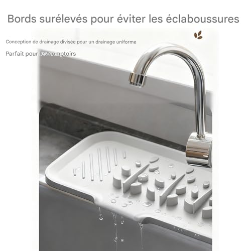 Protector de salpicaduras de fregadero con secado rápido y base de silicona protectora 4