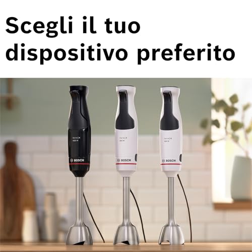 Bosch Ergomaster Serie 4 MSM4B621, Frullatore A Immersione, Motore Da 1000 Watt, Regolazione Dinamica Della Velocità, Sistema Quattroblade, Accessori Inclusi, Nero - 13