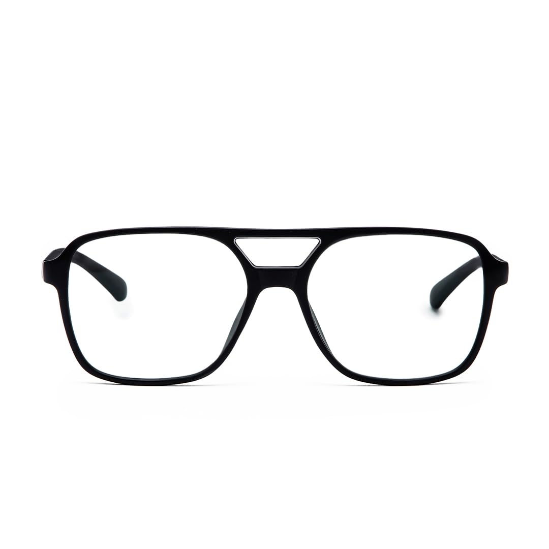 Intellilens Pilot Blue Cut Computer Glasses for Eye Protection | Zero Power, Anti Glare & Blue Light Filter Glasses | UV Protection Eye Glass for Men & Women