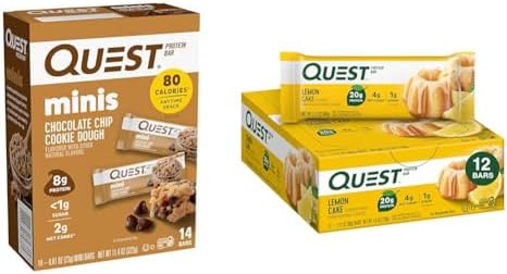 Quest Nutrition Mini Chocolate Chip Cookie Dough Protein Bars, Hi...