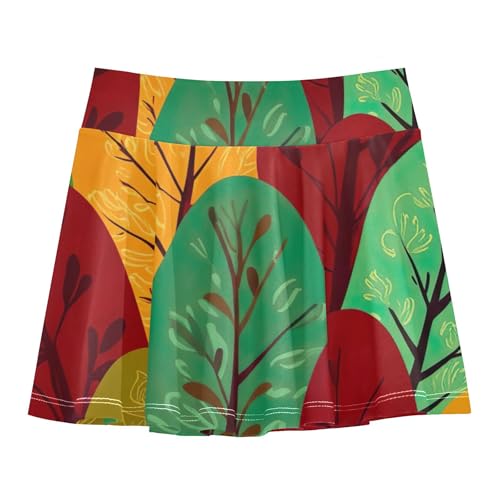 Toddlers Tennis Skirts Autumn Leaf Orange Green Athletic Shorts Girls Skorts Pink Cute Pleated 4t