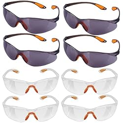 Equipo De Protección Personal En Carpintería 8 Pack Gafas De Seguridad, Gafas De Protección, Gafas A Prueba De Polvo, Transparentes Plaquetas Nasales Gafas De Seguridad Y Trabajo Manchas Y Agentes Contaminantes Para Actividades Aire Libre