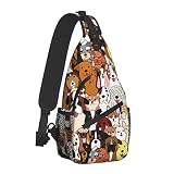 Jumou Dog Sling Bag Crossbody Women Men Travel Chest Backpack Leisure Sports Outdoor Running Hiking