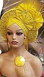Generic African Auto Gele Head Tie Frenzy Fashion Nigerian HeadWrap Scarf Women Wedding Hair Wear -...