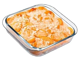 Borosilicate Square Glass Baking Dish, Baking Tray, Oven and Microwave Safe, 900ml, Transparent