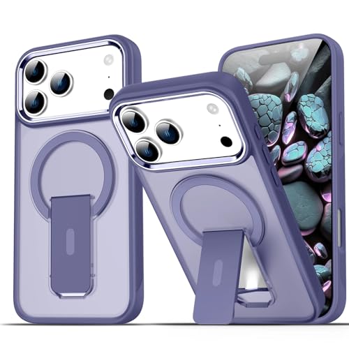 Étui magnétique pour iPhone 17 Pro violet mat pliable avec support