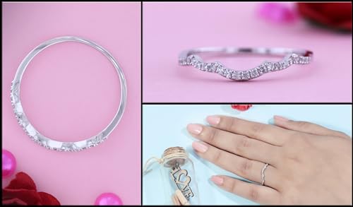 Dazzlingrock Collection Round White Diamond Contour Wedding Band for Women (0.12 ctw. Color I-J, Clarity I1-I3) in Solid Gold4