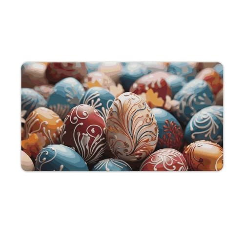 Tapis de souris et clavier Happy Easter antidérapant en caoutchouc pour bureau
