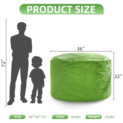 Image of Hobestluk Large Bean Bag Chair 3FT Big BeanBag Adult Sofa Chair with Filler