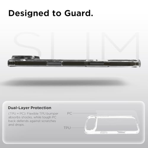 Image of RIGGEAR Shockproof Clear Hybrid Armor Back Cover for iPhone Air Case Compatible with iPhone 17 Air (Transparent PC + TPU Bumper)