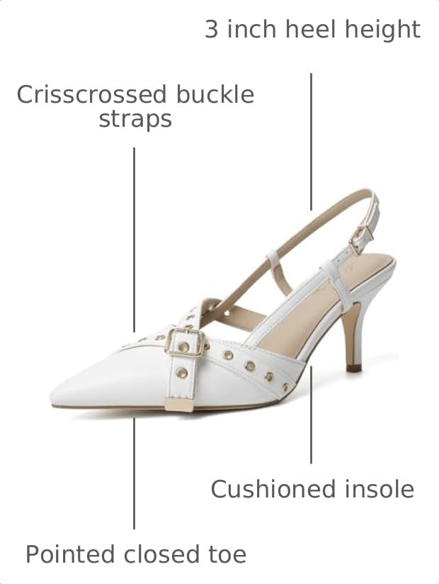 Image of Mostrin Kitten Heels for Women Pointed Closed Toe Heels Vintage Stiletto Dressy Pumps Shoes for Office Work Party