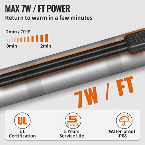 Vevor Pipe Heating Cable, 9-Feet 7W Heat Tape For Pipes With Built-In Thermostat, Protects Pvc Hose, Metal And Plastic Pipe From Freezing, 120V #TOP2