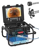 Sanyipace Telecamera Ispezione Tubi con Trasmettitore 512hz, Autolivellante e Contatore di...