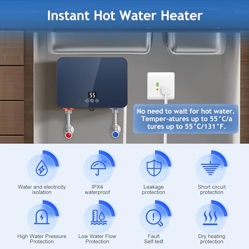 Chauffe-eau instantané 6000W pour résoudre le manque d'eau chaude - 4