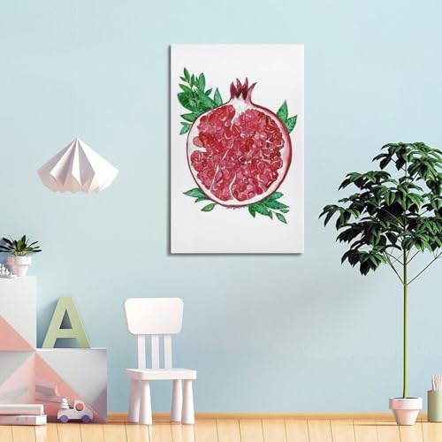 Toile de grenade aquarelle décoration murale moderne 20x30 - 4
